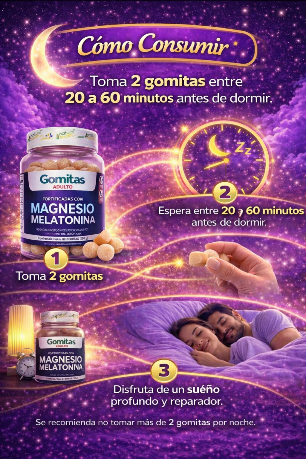 Gomas de Magnesio y Melatonina-Para Dormir Mejor