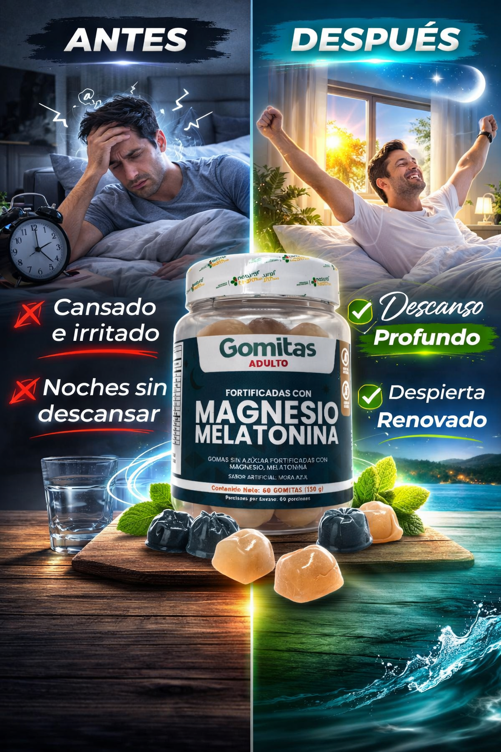 Gomas de Magnesio y Melatonina-Para Dormir Mejor